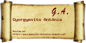 Gyorgyevits Antónia névjegykártya